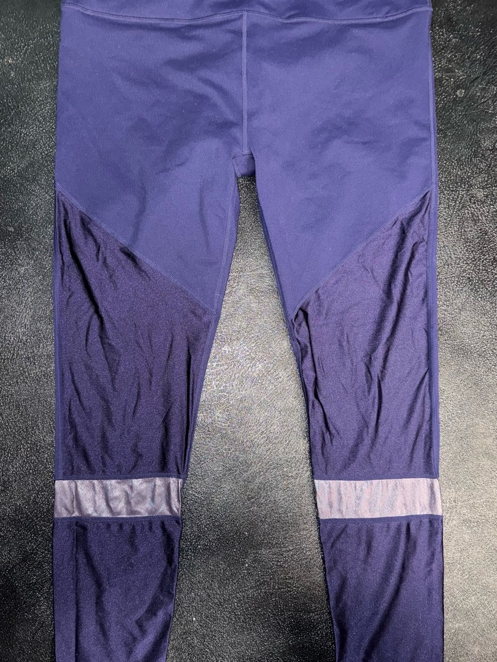 Fabletics Purple Mesh Panel Leggings Gymcore Metallic Size XXL